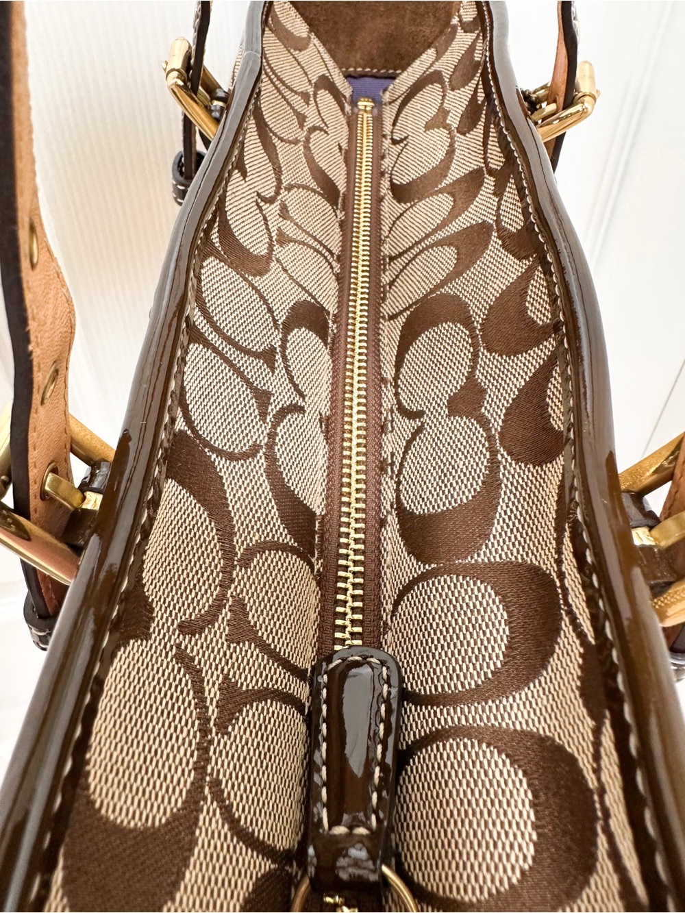 Coach Holiday Patchwork Tote Haircalf Suede Y2K Bag - Picture 7 of 17
